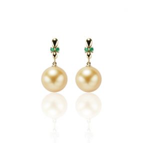 金G18K海水珍珠耳钉